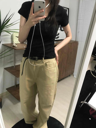 Basic Slim Fit Round Neck Short Sleeve T-shirt