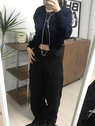 Basic Round Neck Crop Cardigan