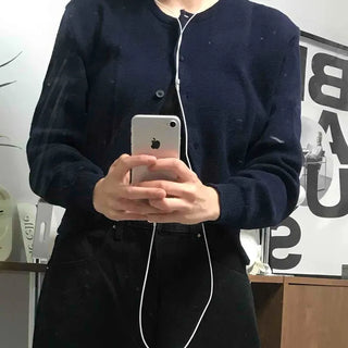 Basic Round Neck Crop Cardigan
