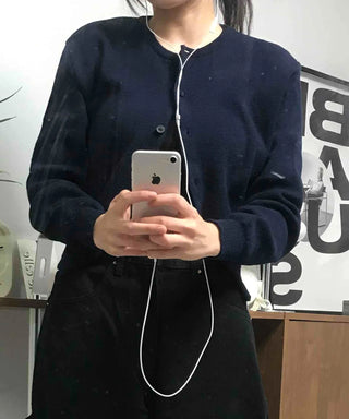 Basic Round Neck Crop Cardigan