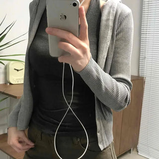 Casual Ribbed Hooded Button Cardigan