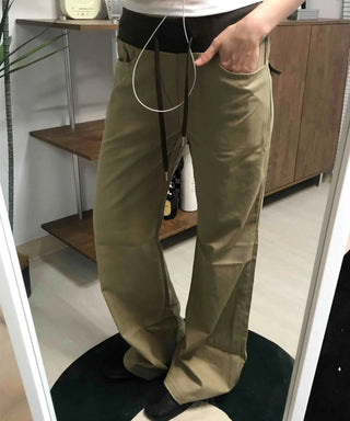 Straight Cotton Pocket Daily Pants