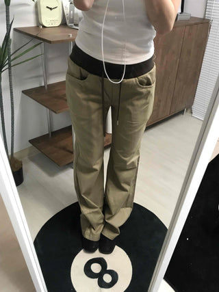 Straight Cotton Pocket Daily Pants