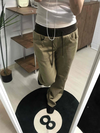 Straight Cotton Pocket Daily Pants