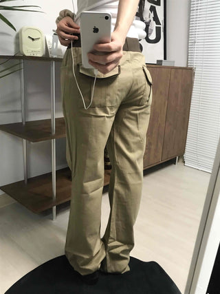 Straight Cotton Pocket Daily Pants