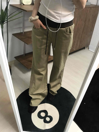 Straight Cotton Pocket Daily Pants