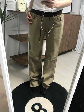 Straight Cotton Pocket Daily Pants