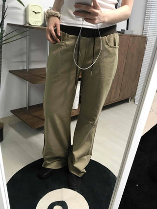 Straight Cotton Pocket Daily Pants
