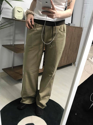 Straight Cotton Pocket Daily Pants