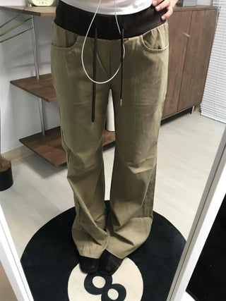 Straight Cotton Pocket Daily Pants