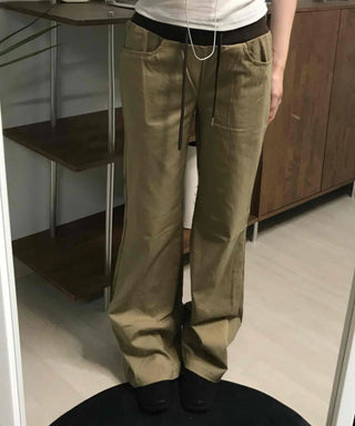 Straight Cotton Pocket Daily Pants
