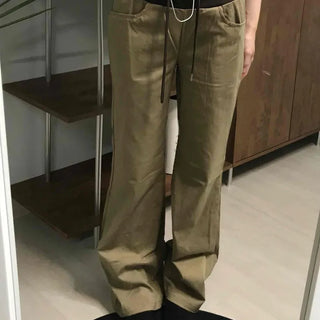 Straight Cotton Pocket Daily Pants