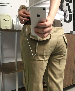 Straight Cotton Pocket Daily Pants