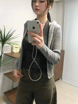 Basic Slim Fit Lip Texture Tank Top