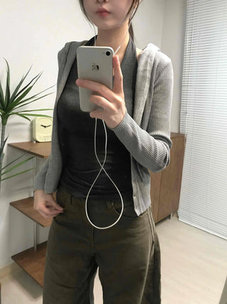 Basic Slim Fit Lip Texture Tank Top