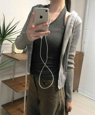 Basic Slim Fit Lip Texture Tank Top