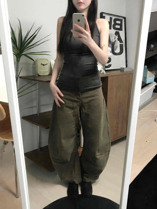 Basic Slim Fit Lip Texture Tank Top