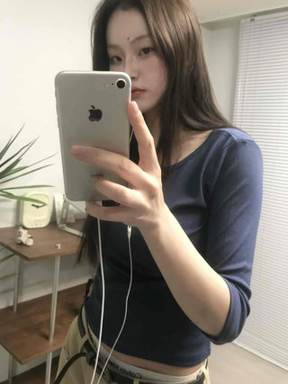 Basic Round Neck Slim Fit Short Sleeve T-shirt