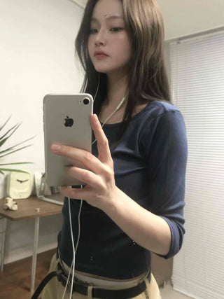 Basic Round Neck Slim Fit Short Sleeve T-shirt