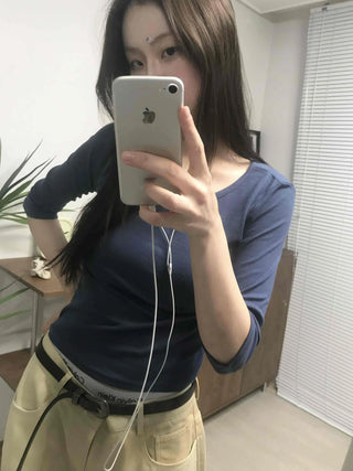 Basic Round Neck Slim Fit Short Sleeve T-shirt