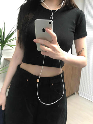 Basic Round Neck Crop Short Sleeve Tee