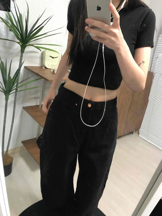 Basic Round Neck Crop Short Sleeve Tee