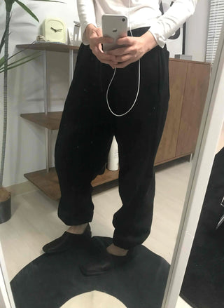 Elastic Waist Wide Pintuck Jogger Pants