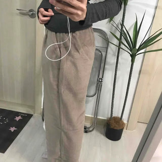 Cotton Linen Wide Elastic Waist Pants