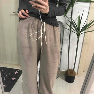Cotton Linen Wide Elastic Waist Pants