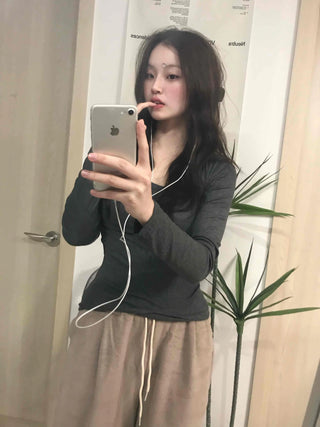 Cotton Linen Wide Elastic Waist Pants