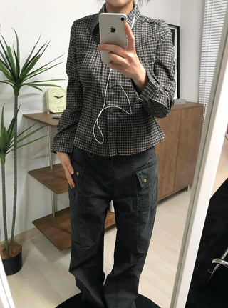 Side Cargo Pocket Straight Denim Pants