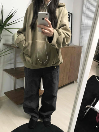 Side Cargo Pocket Straight Denim Pants