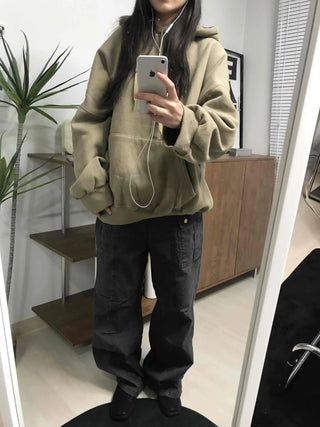 Side Cargo Pocket Straight Denim Pants