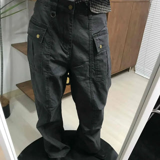 Side Cargo Pocket Straight Denim Pants