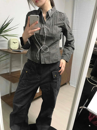 Side Cargo Pocket Straight Denim Pants