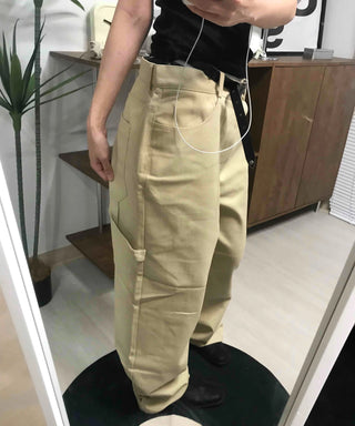 Straight Cotton Belted Chino Pants