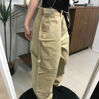 Straight Cotton Belted Chino Pants