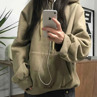 Oversized Kangaroo Pocket Fleece-Lined Hoodie
