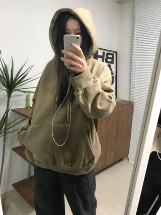 Oversized Kangaroo Pocket Fleece-Lined Hoodie