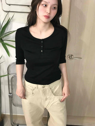 Loose Fit Drawstring Straight Denim Pants