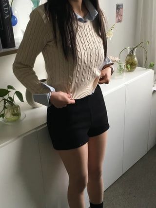 Jeno Geekfit Crop Striped Shirt