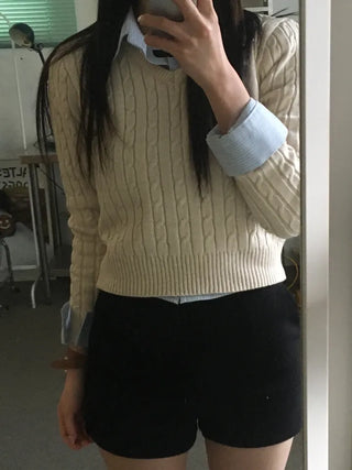 Jeno Geekfit Crop Striped Shirt