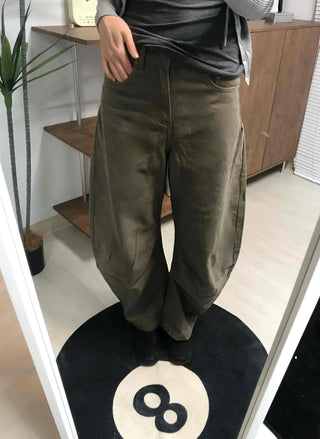Loose Fit Wide Straight Balloon Pants