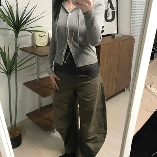 Loose Fit Wide Straight Balloon Pants