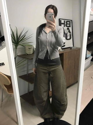 Loose Fit Wide Straight Balloon Pants