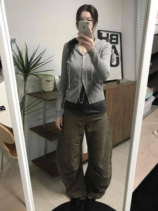 Loose Fit Wide Straight Balloon Pants