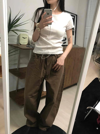Basic Slim Fit Round Neck Short Sleeve T-shirt