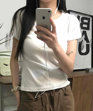 Basic Slim Fit Round Neck Short Sleeve T-shirt