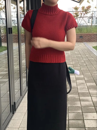 Basic Slit Elastic Long Skirt