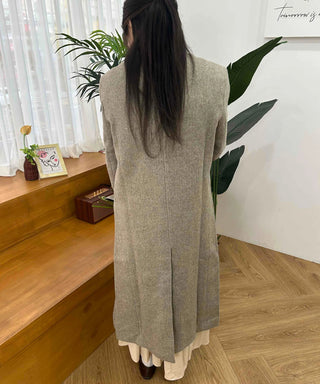Classic Double Button Wool Blend Loose Fit Long Coat
